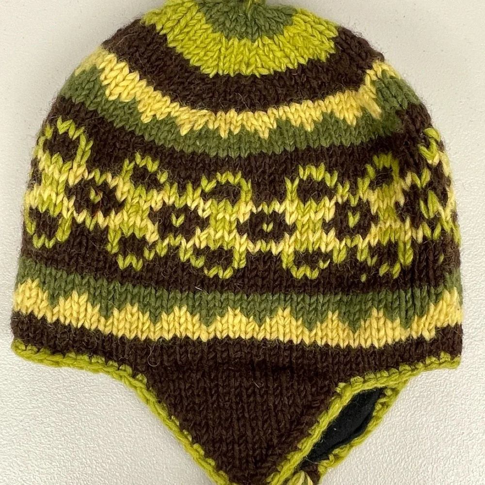 Knit Wool Fleece Lined Beanie Sherpa Winter Stocking Cap Hat Olive Unisex OS